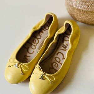 SAM EDELMAN Women’s Genuine Leather Felicia Yellow Ballet Flats -Size 9.5